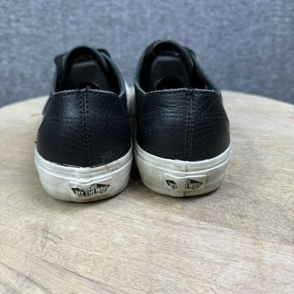 Vans Authentic Decon Snake Skin Black Leather Sneakers Size Men 7 Women 8.5 - Picture 3 of 8